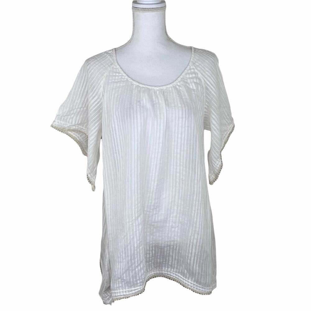 Sahalie Women's Cotton Tunic Ivory Size S Boho